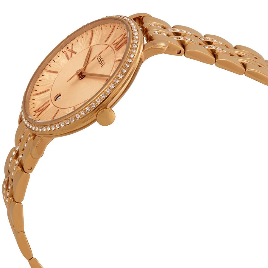 Fossil Jaqueline Rose Dial Rose Gold-plated Ladies Watch ES3546