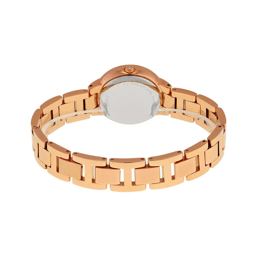 Fossil Virginia Silver Dial Rose Gold-tone Ladies Watch ES3284
