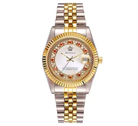 Gold & Silver Dress Watch Diamond Dial White Face Watch 2-Tone Datejust Dress Watch Gift