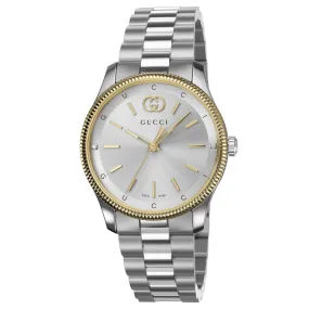 Gucci G-Timeless Silver-Tone Diamond Dial Two-Tone Stainless Steel Watch 29mm - YA1265063