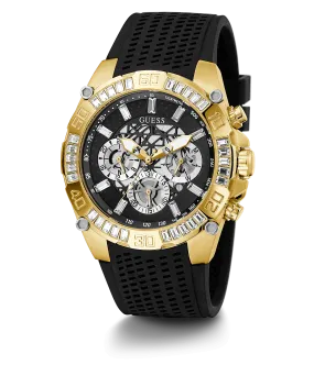 Guess Tachymeter Gold Tone Case Men's Watch GW0333G2