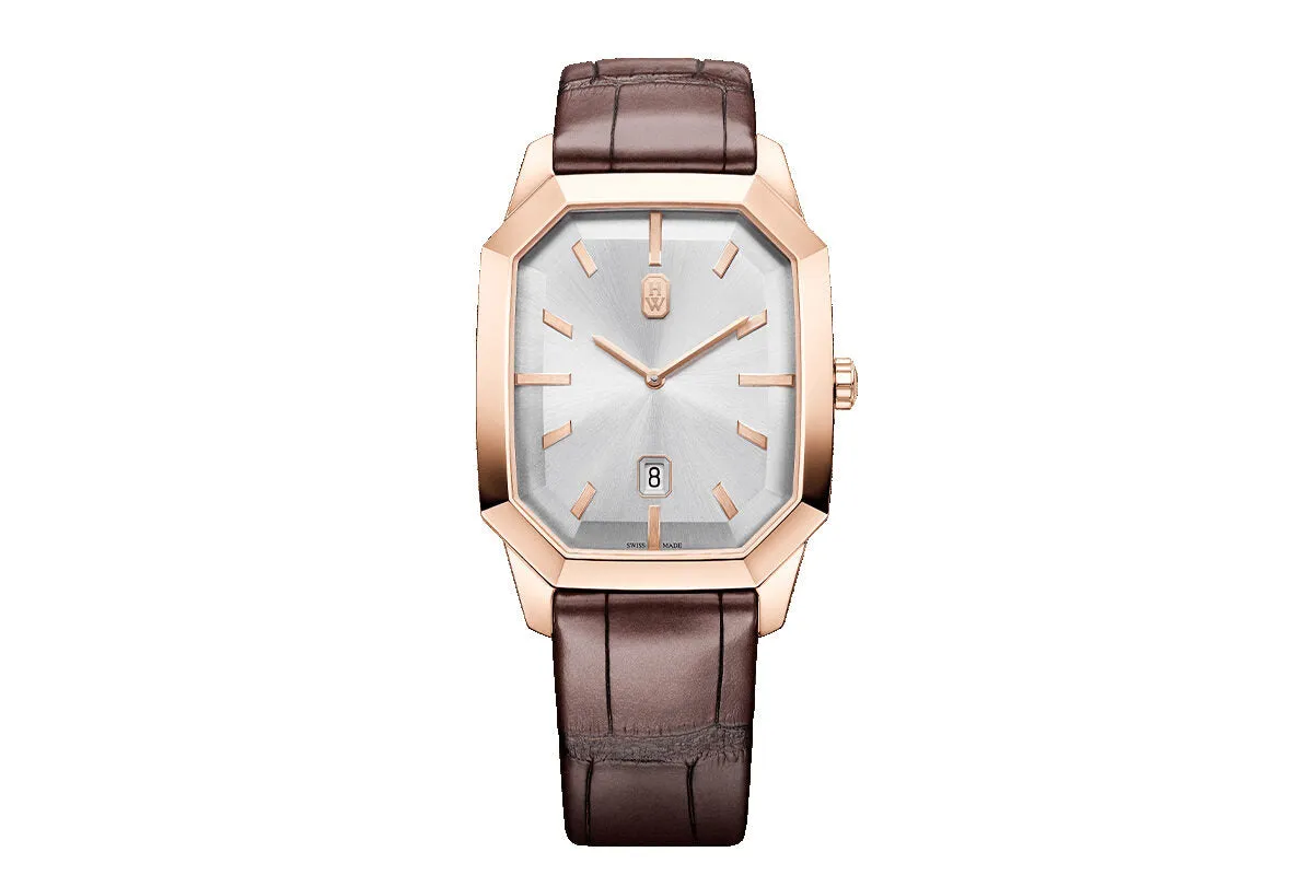Harry Winston Emerald Quartz Men's 18kt Rose Gold Watch EMEQHD33RR001