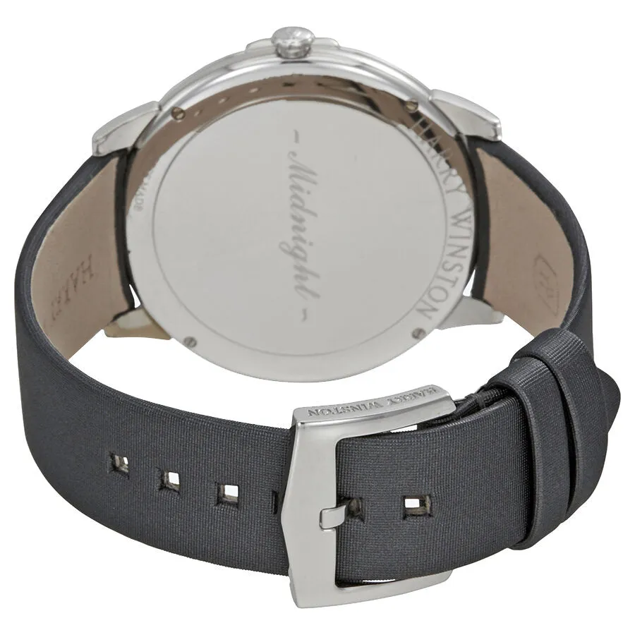 Harry Winston Midnight Silver Dial 18kt White Gold Diamond Stain Watch MIDQHM39WW002