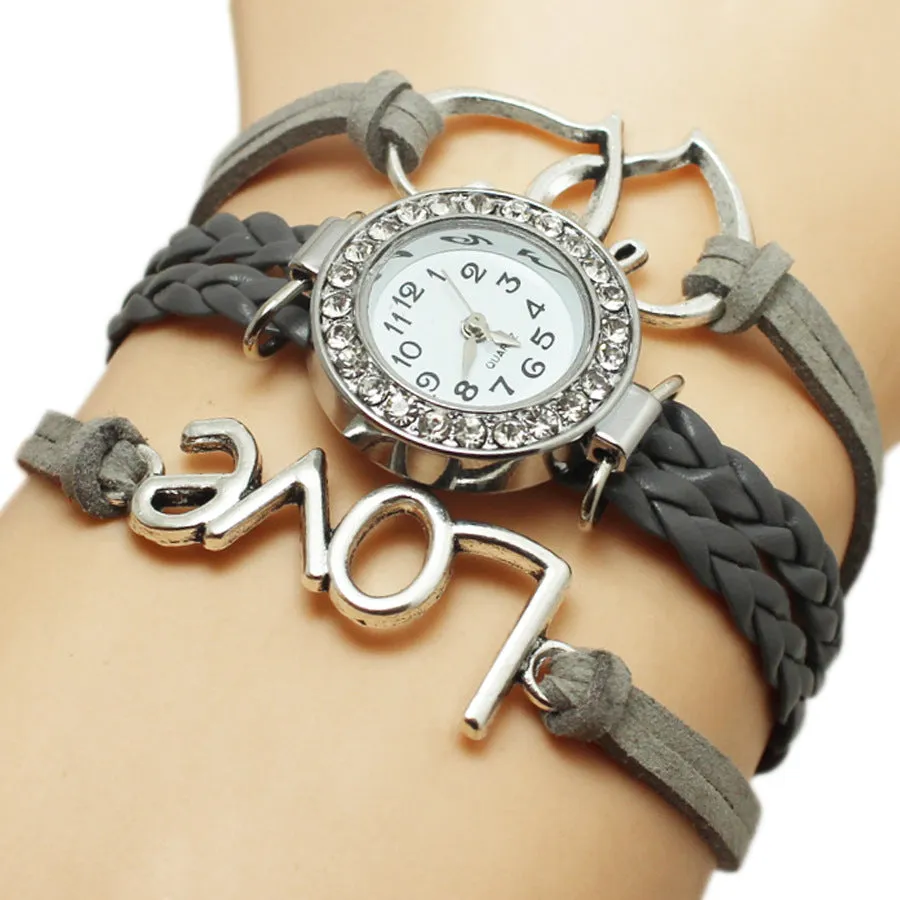 Heart-shaped Love Woven Multi-layer Watch