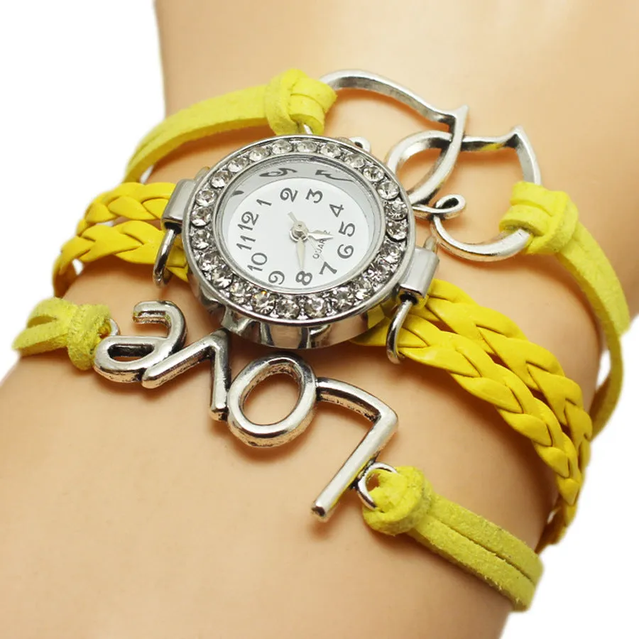 Heart-shaped Love Woven Multi-layer Watch