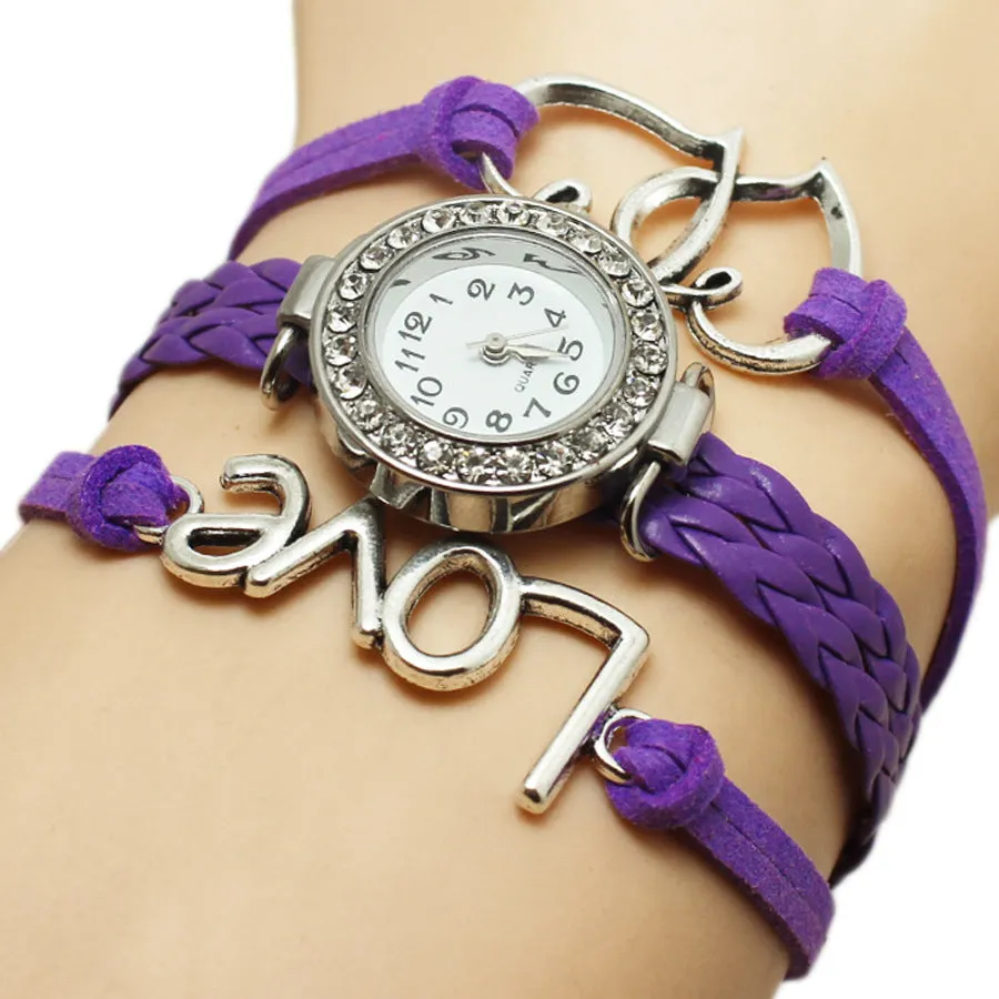 Heart-shaped Love Woven Multi-layer Watch