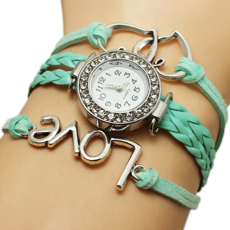 Heart-shaped Love Woven Multi-layer Watch