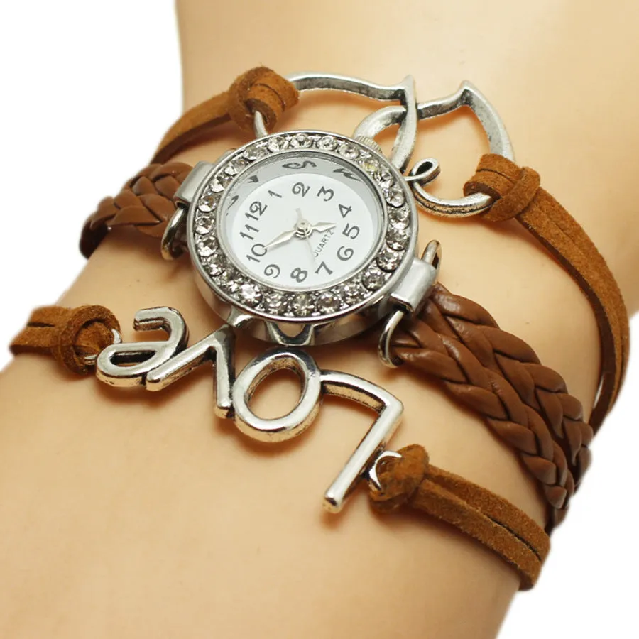 Heart-shaped Love Woven Multi-layer Watch