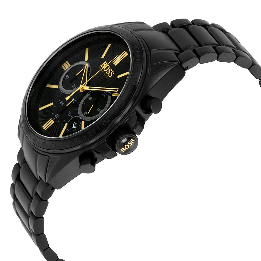Hugo Boss Chronograph Black Dial Black Ion-plated Men's Watch 1513277