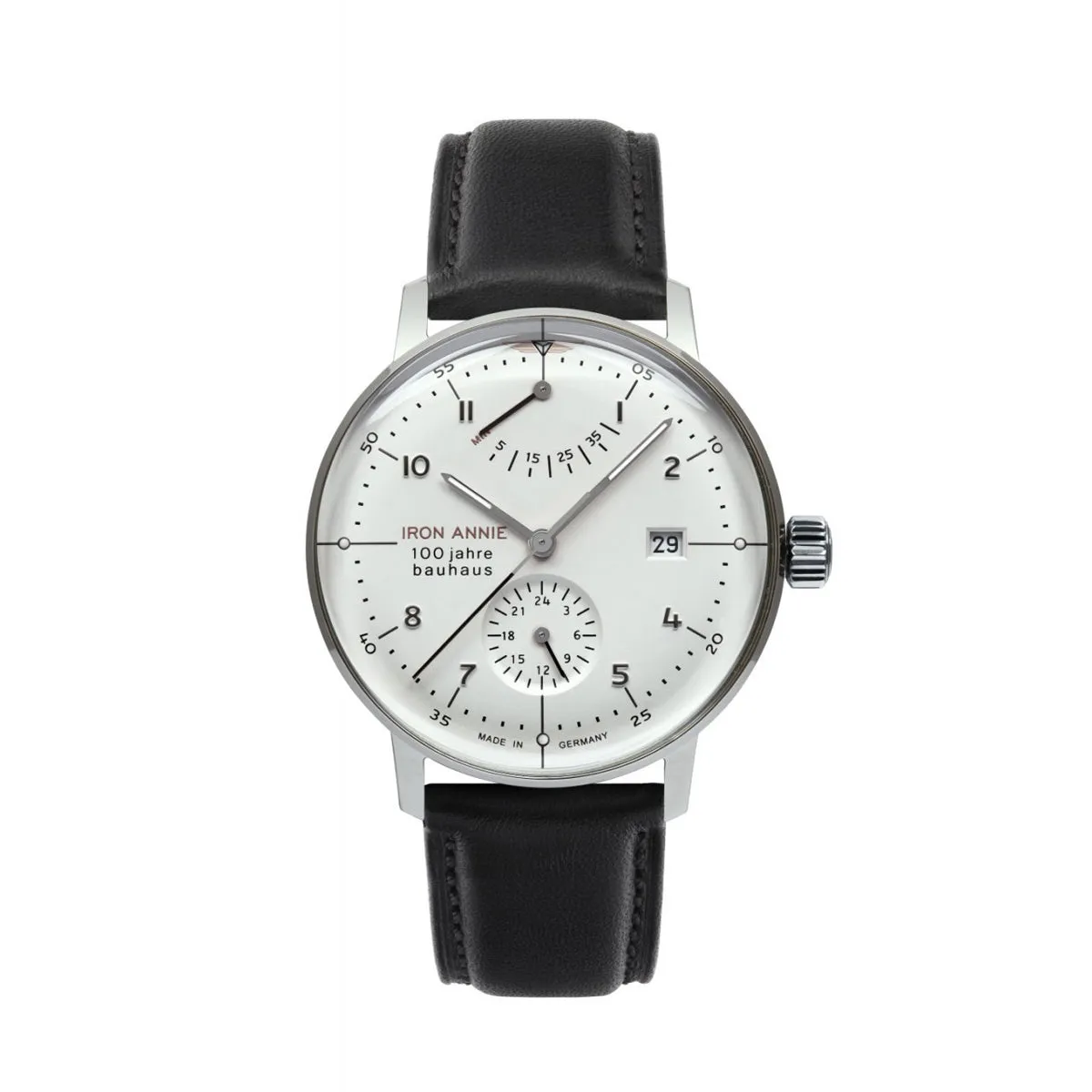 IRON ANNIE AUTOMATIC WATCH WITH POWER RESERVE INDICATOR AND LEATHER STRAP