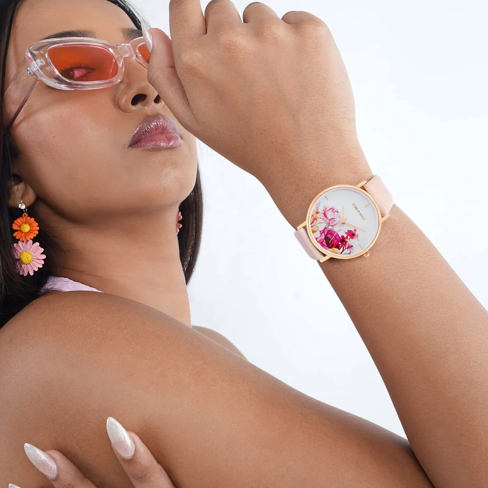 Joker & Witch Rosaline Pink PU Strap Watch