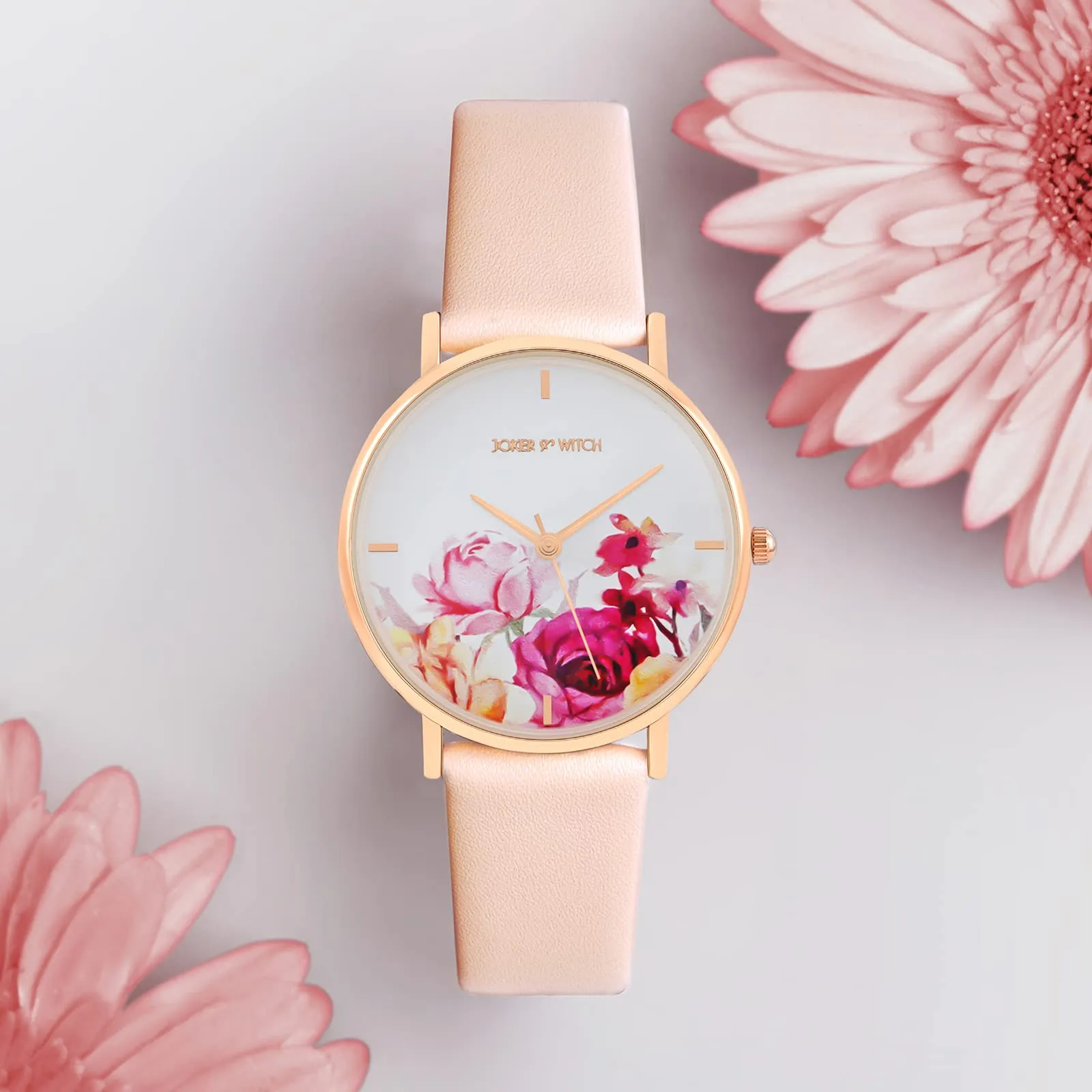 Joker & Witch Rosaline Pink PU Strap Watch