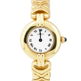 Ladies Cartier Colisee White Roman 24mm 18K Yellow Gold Quartz Watch 8057922