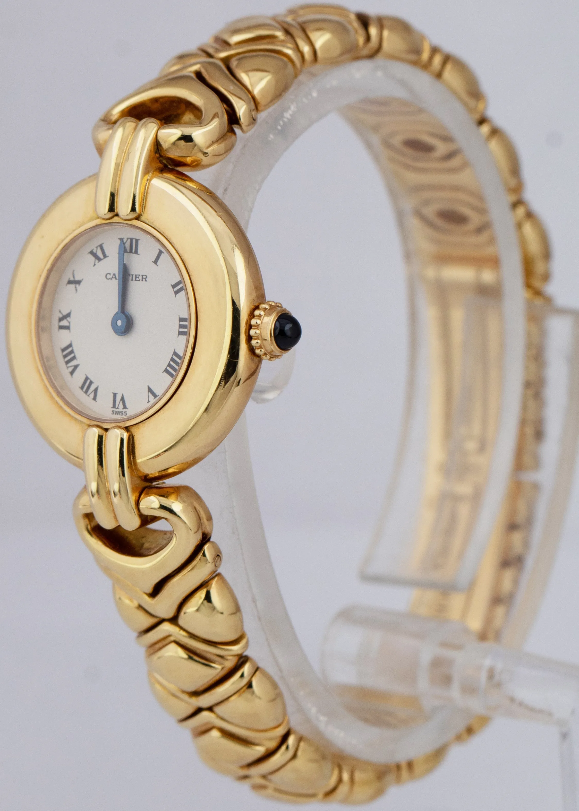 Ladies Cartier Colisee White Roman 24mm 18K Yellow Gold Quartz Watch 8057922