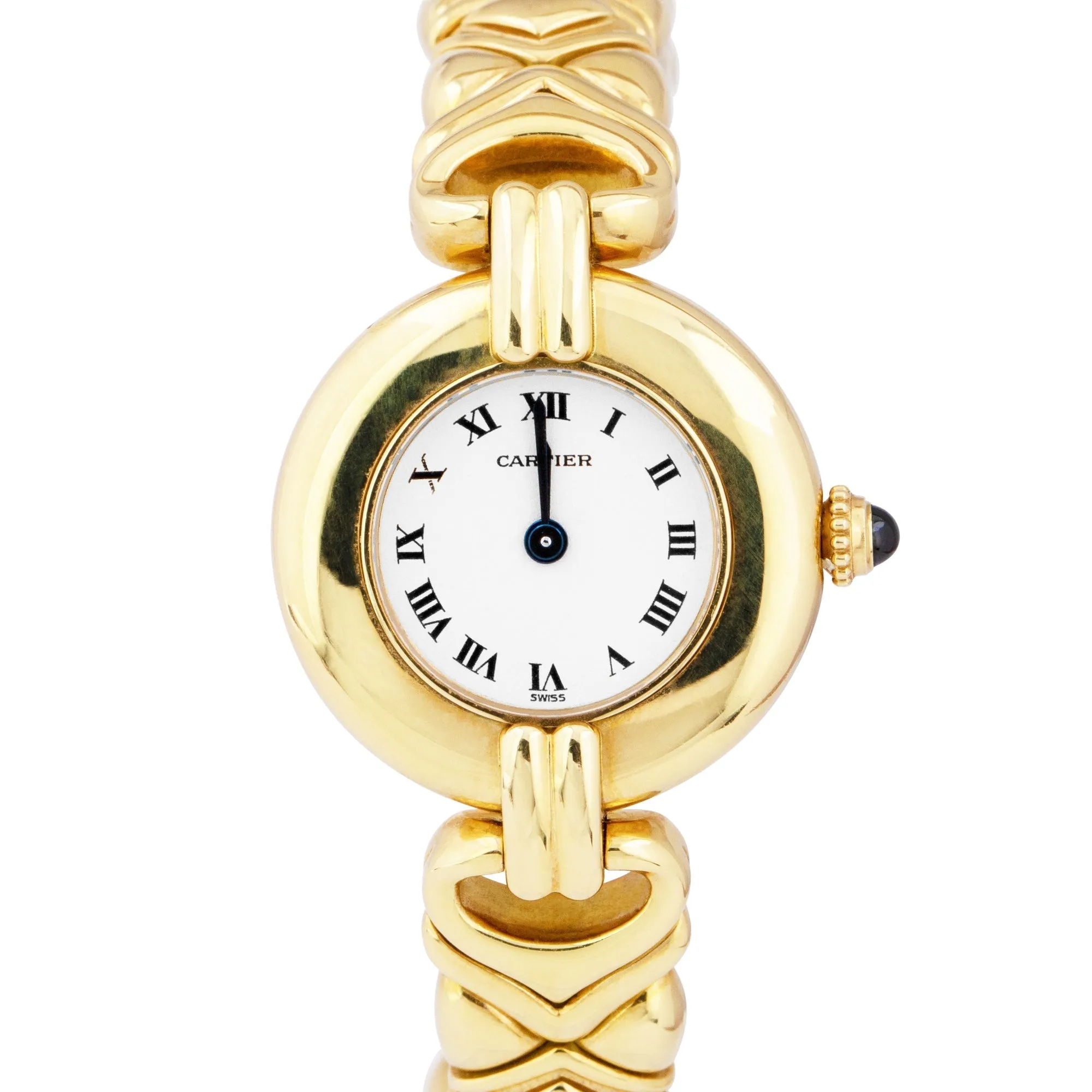 Ladies Cartier Colisee White Roman 24mm 18K Yellow Gold Quartz Watch 8057922