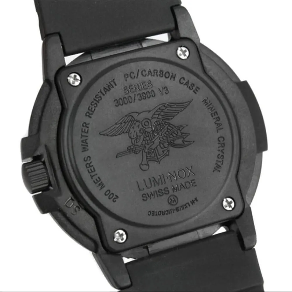 Luminox Men's Black Strap Watch - Blackout Navy Seal Black Dial Dive | 3001.BO