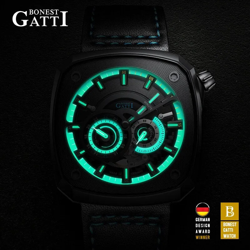 Luxury Sports Car Sapphire Dial Case Military Waterproof  Wrist Watch for Men Automatic Mechanical Skeleton Relogio Masculino