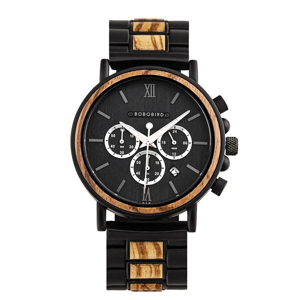 Man Watch Luxury Men&#39;s Men Watches For Men Quartz Wristwatches Luminous Wood  Male Watch Chronograph Orologio Uomo Timepieces