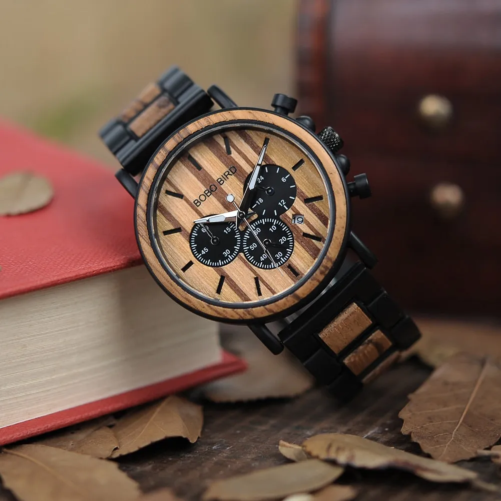 Man Watch Luxury Men&#39;s Men Watches For Men Quartz Wristwatches Luminous Wood  Male Watch Chronograph Orologio Uomo Timepieces