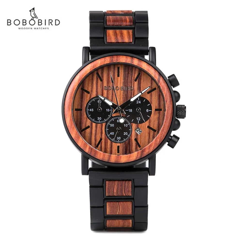 Man Watch Luxury Men&#39;s Men Watches For Men Quartz Wristwatches Luminous Wood  Male Watch Chronograph Orologio Uomo Timepieces