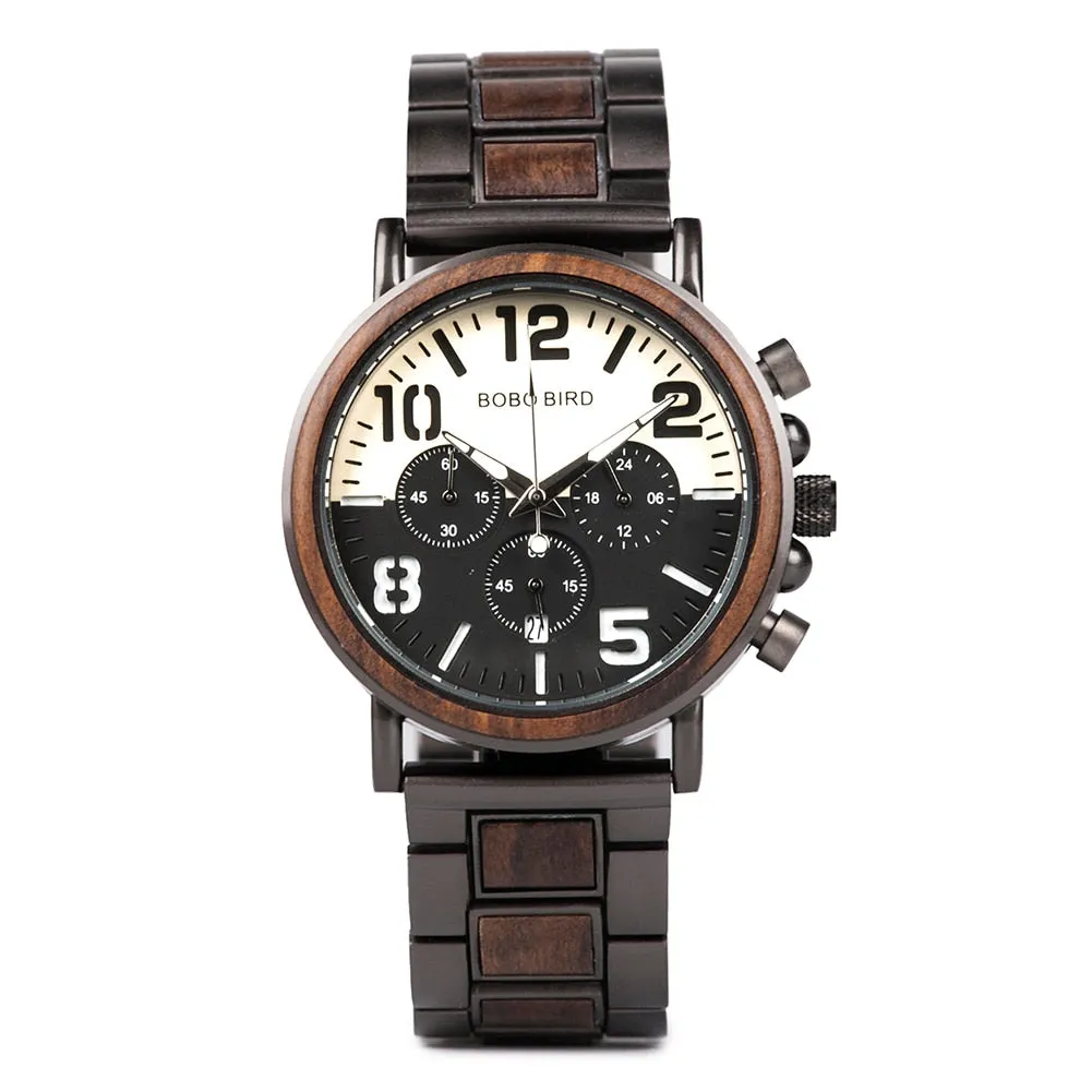 Man Watch Luxury Men&#39;s Men Watches For Men Quartz Wristwatches Luminous Wood  Male Watch Chronograph Orologio Uomo Timepieces