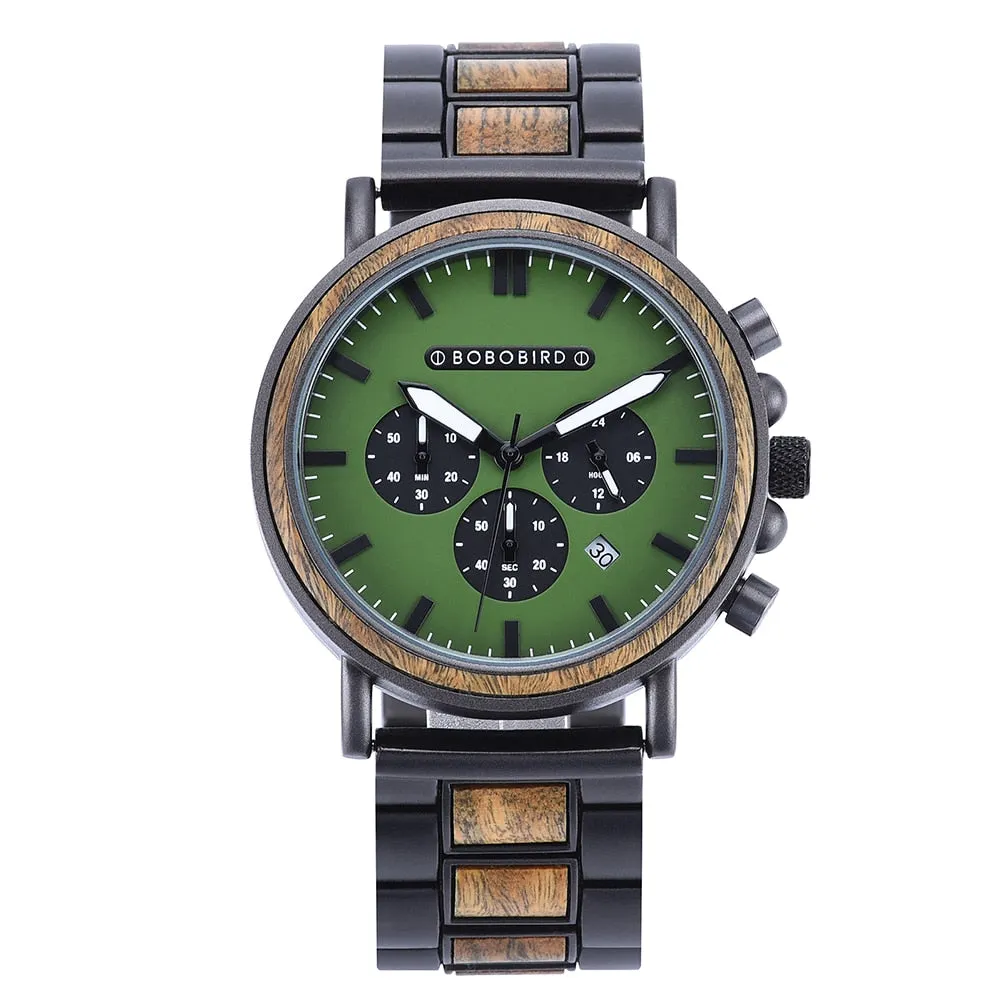 Man Watch Luxury Men&#39;s Men Watches For Men Quartz Wristwatches Luminous Wood  Male Watch Chronograph Orologio Uomo Timepieces