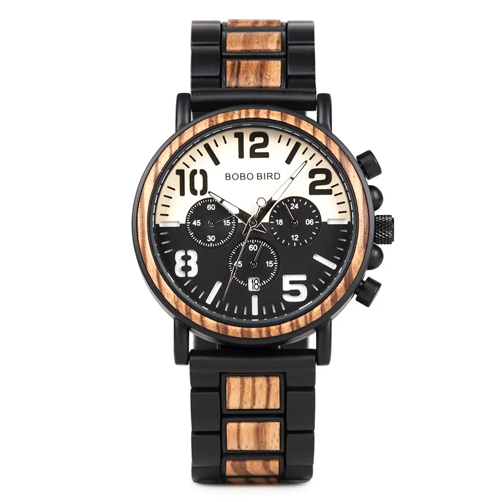 Man Watch Luxury Men&#39;s Men Watches For Men Quartz Wristwatches Luminous Wood  Male Watch Chronograph Orologio Uomo Timepieces