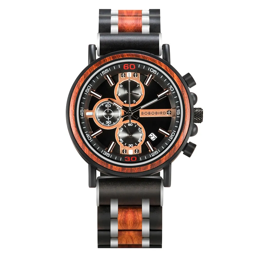 Man Watch Luxury Men&#39;s Men Watches For Men Quartz Wristwatches Luminous Wood  Male Watch Chronograph Orologio Uomo Timepieces
