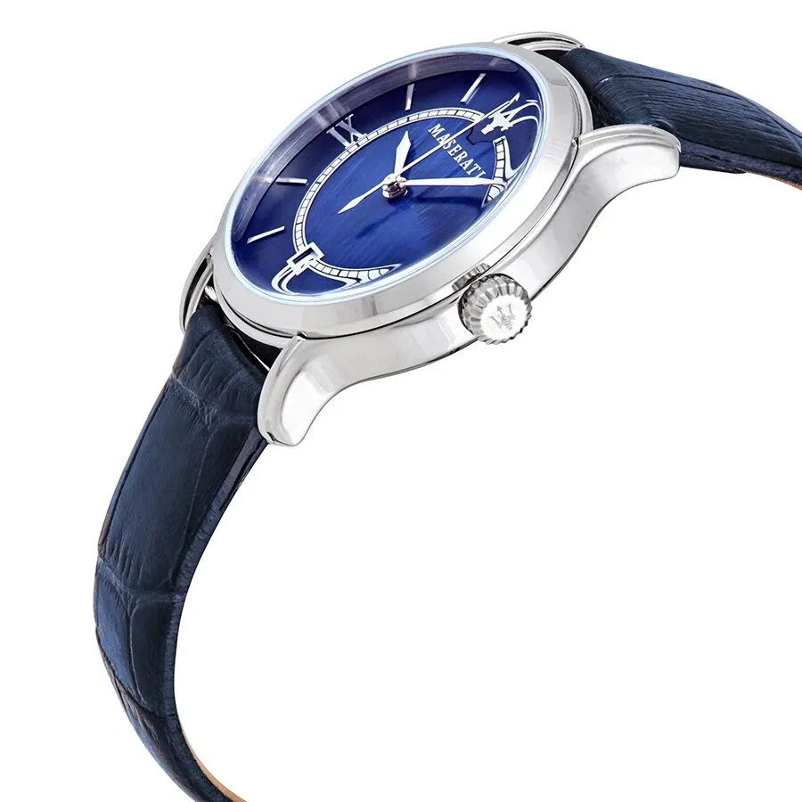 Maserati Epoca Blue Dial Blue Leather Ladies Watch R8851118502
