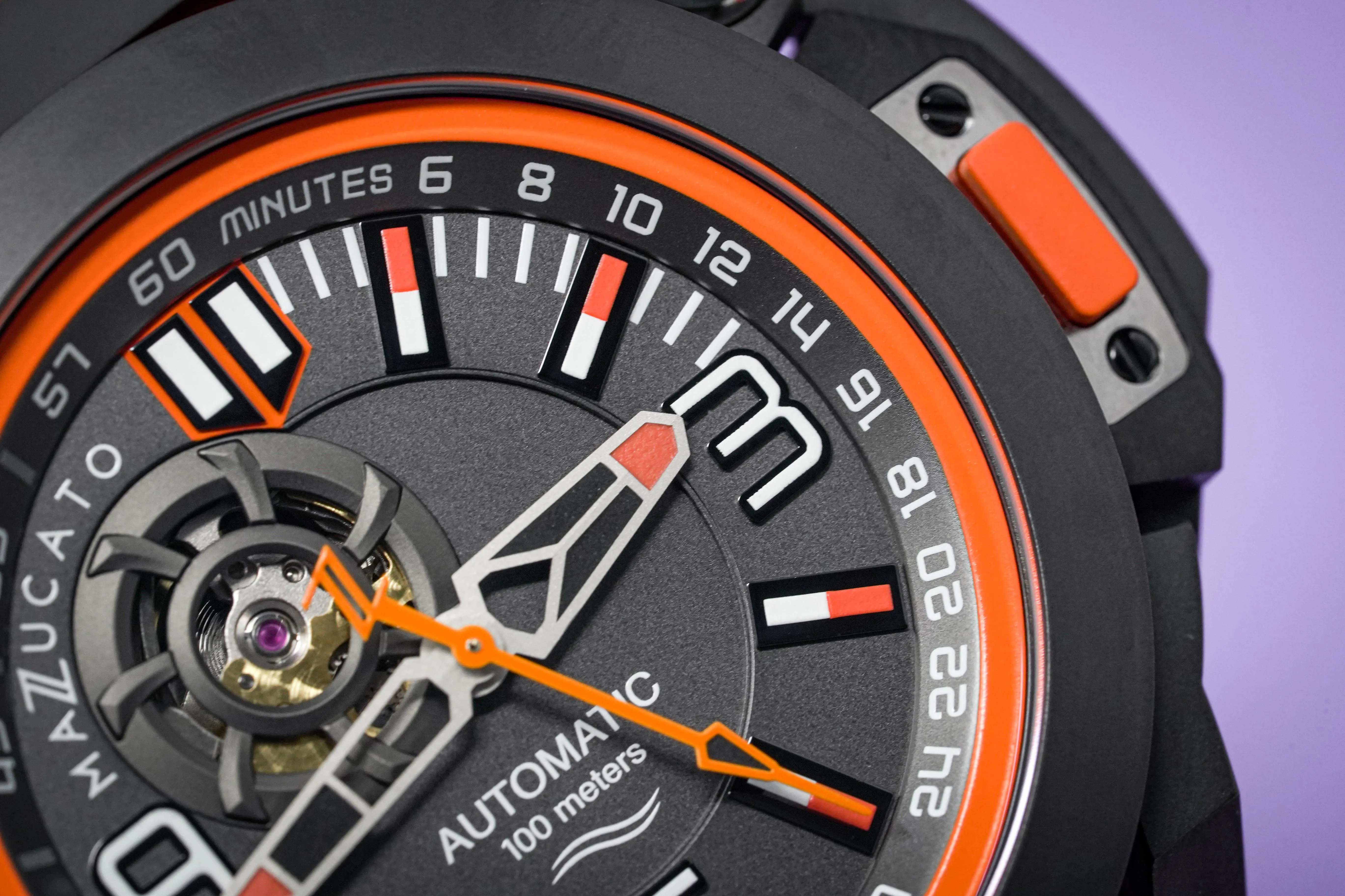 Mazzucato Automatic Reversible Watch Scuba Orange
