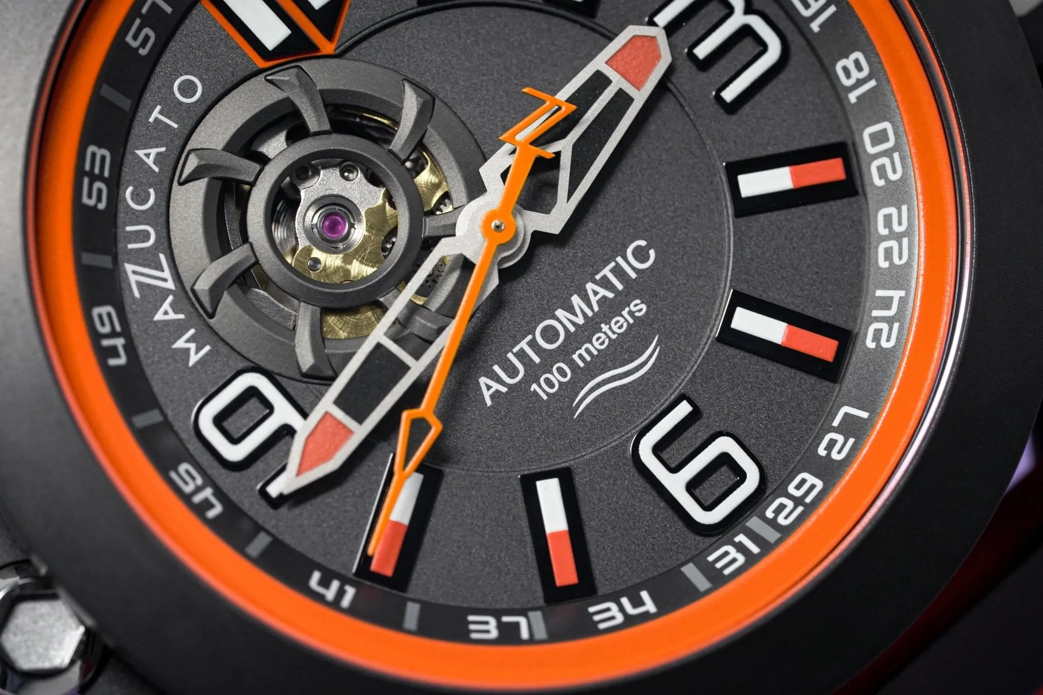 Mazzucato Automatic Reversible Watch Scuba Orange