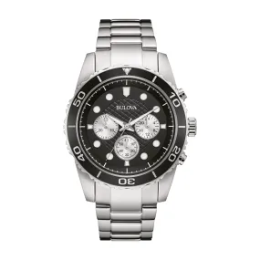 Men'S Chronograph Black Dial Bracelet Watch 98A154
