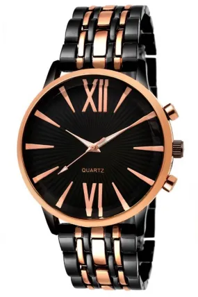 Metal Roman Watches for Men (Golden-black)
