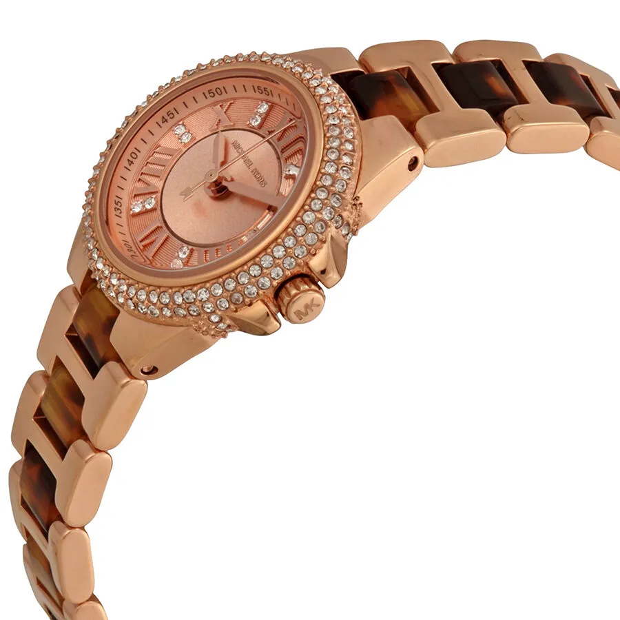 Michael Kors Pettite Camille Rose Dial Rose Gold-tone and Tortoise-shell Acetate Ladies Watch MK4289