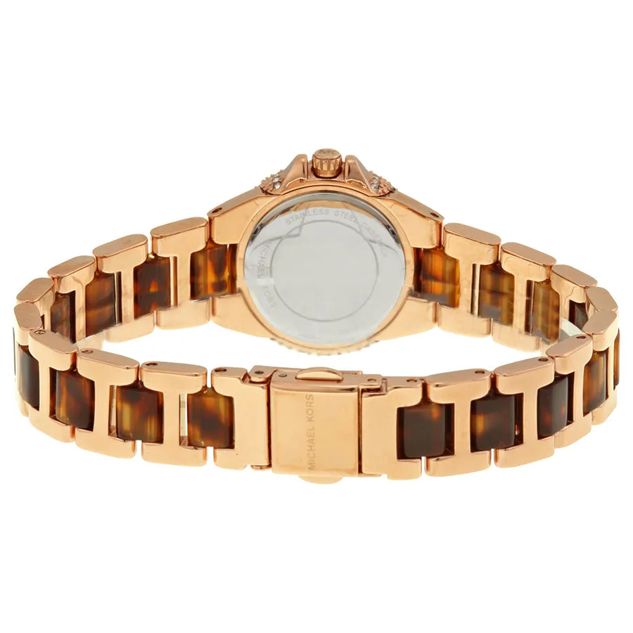 Michael Kors Pettite Camille Rose Dial Rose Gold-tone and Tortoise-shell Acetate Ladies Watch MK4289