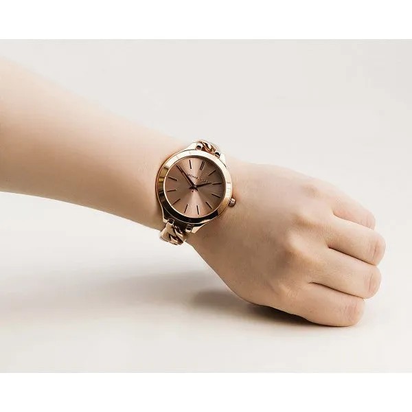 Michael Kors Slim Runway Twist Rose Dial Ladies Watch MK3223