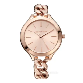 Michael Kors Slim Runway Twist Rose Dial Ladies Watch MK3223