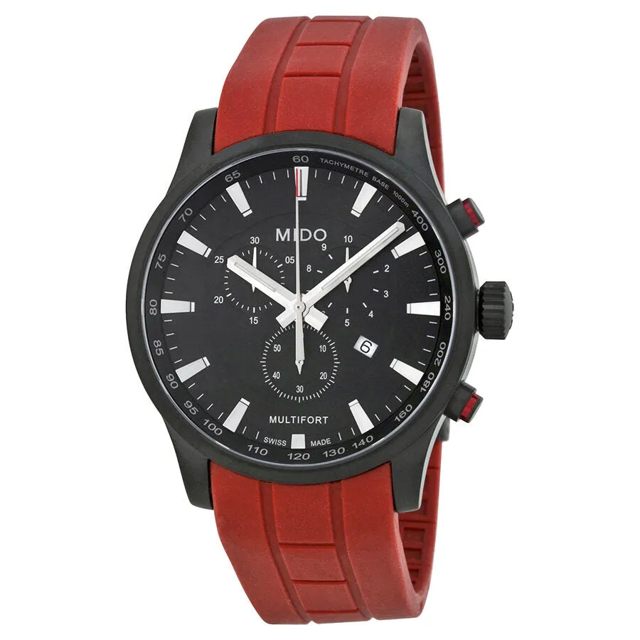 Mido Multifort Chronograph Black Dial Men's Watch M0054173705140 M005.417.37.051.40