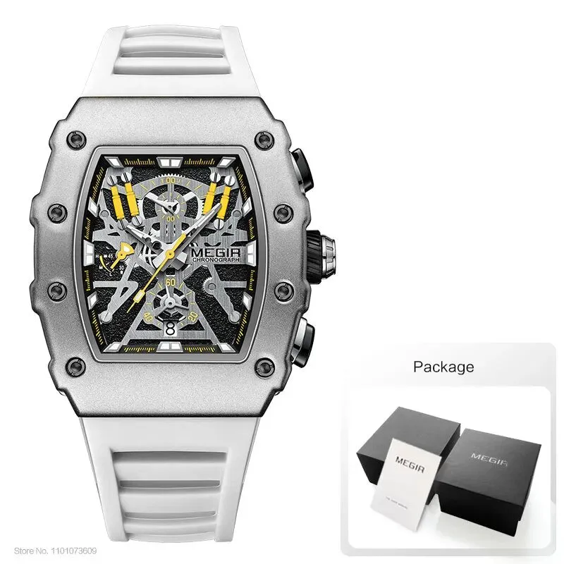 Military Sport Orange Silicone Strap Quartz Watch Men