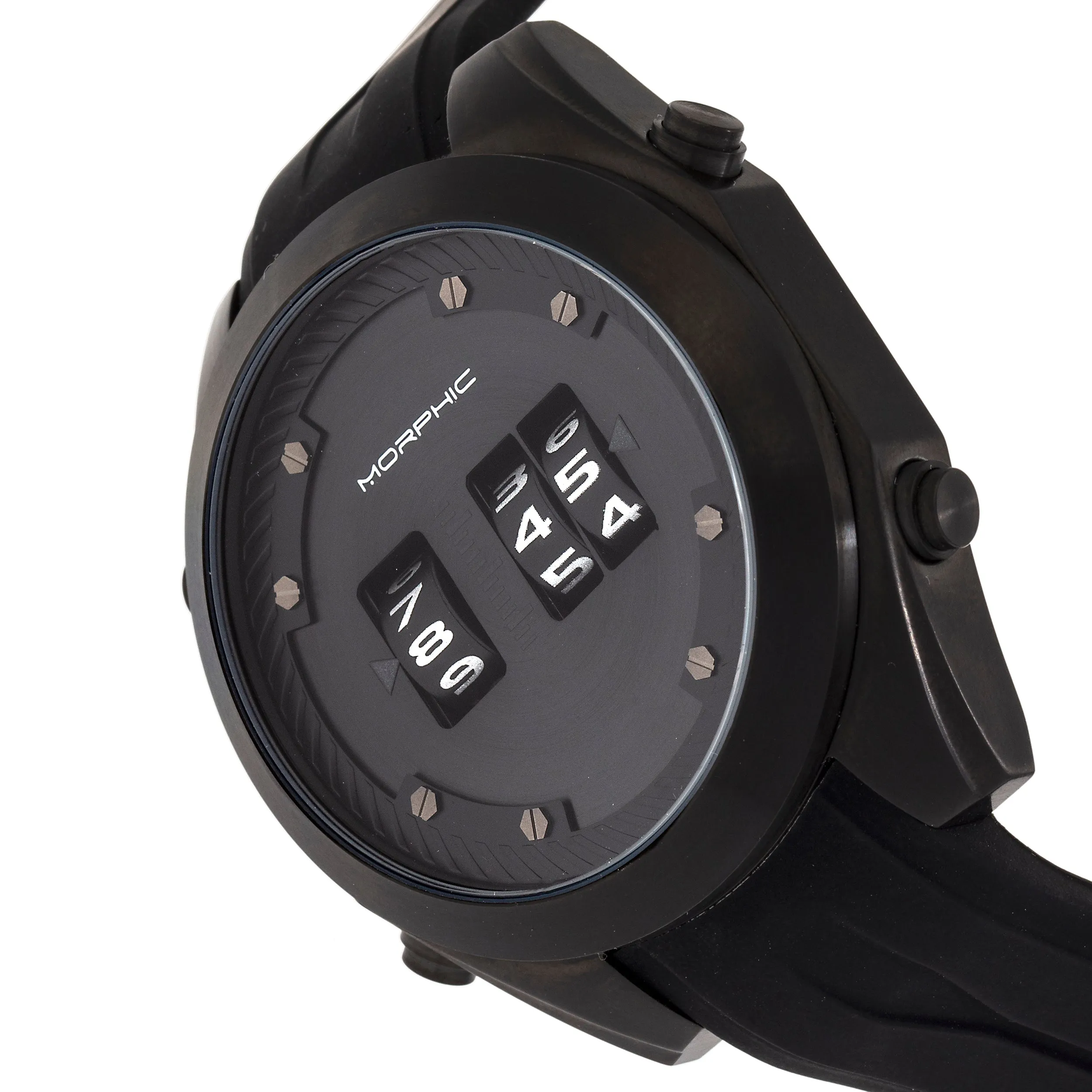 Morphic M76 Series Drum-Roll Strap Watch - Black