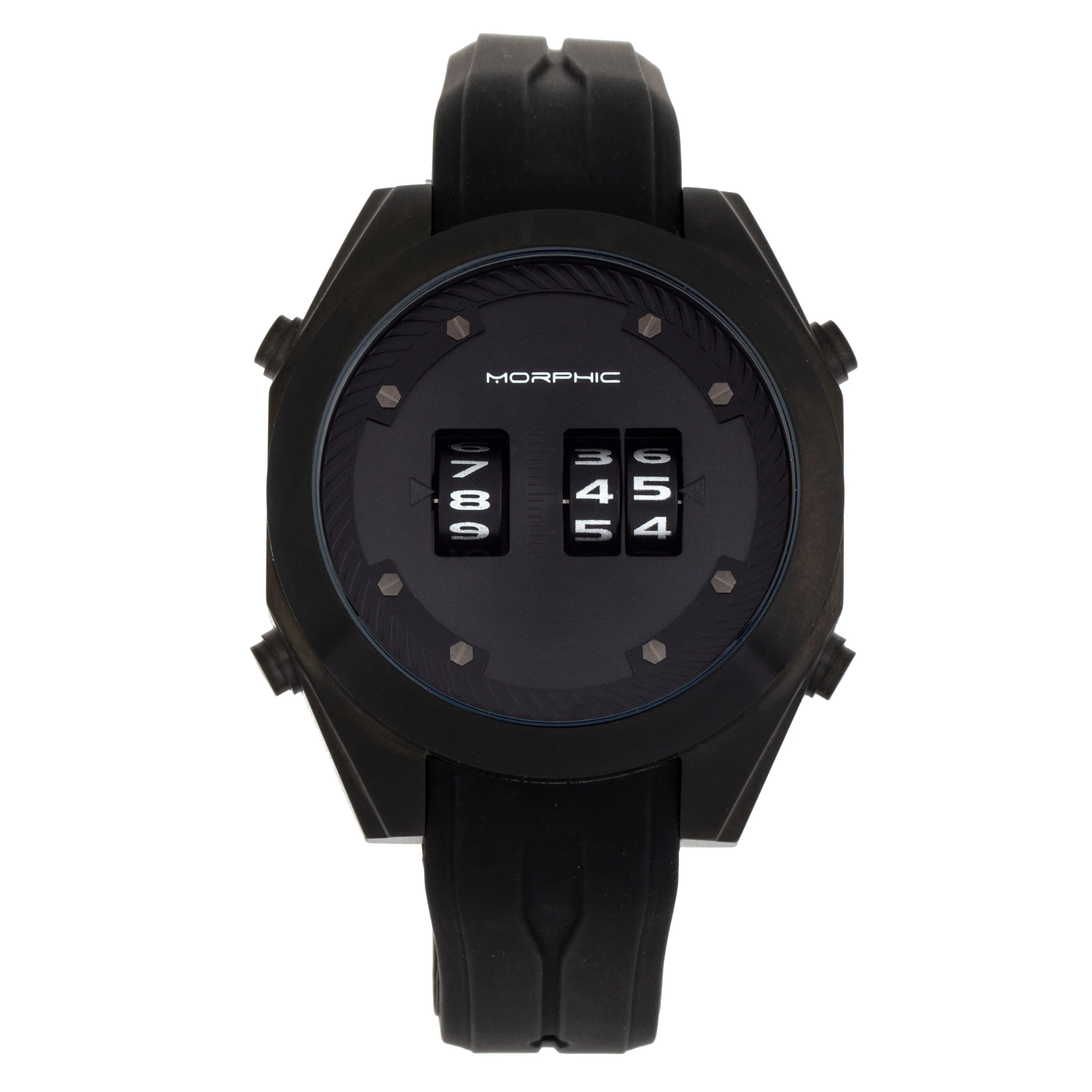 Morphic M76 Series Drum-Roll Strap Watch - Black