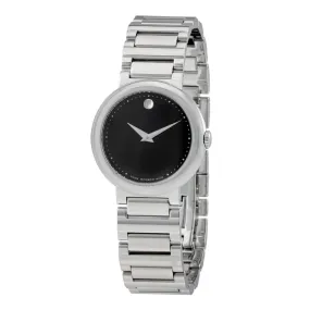 Movado Concerto Black Dial Stainless Steel Ladies Watch 0606419