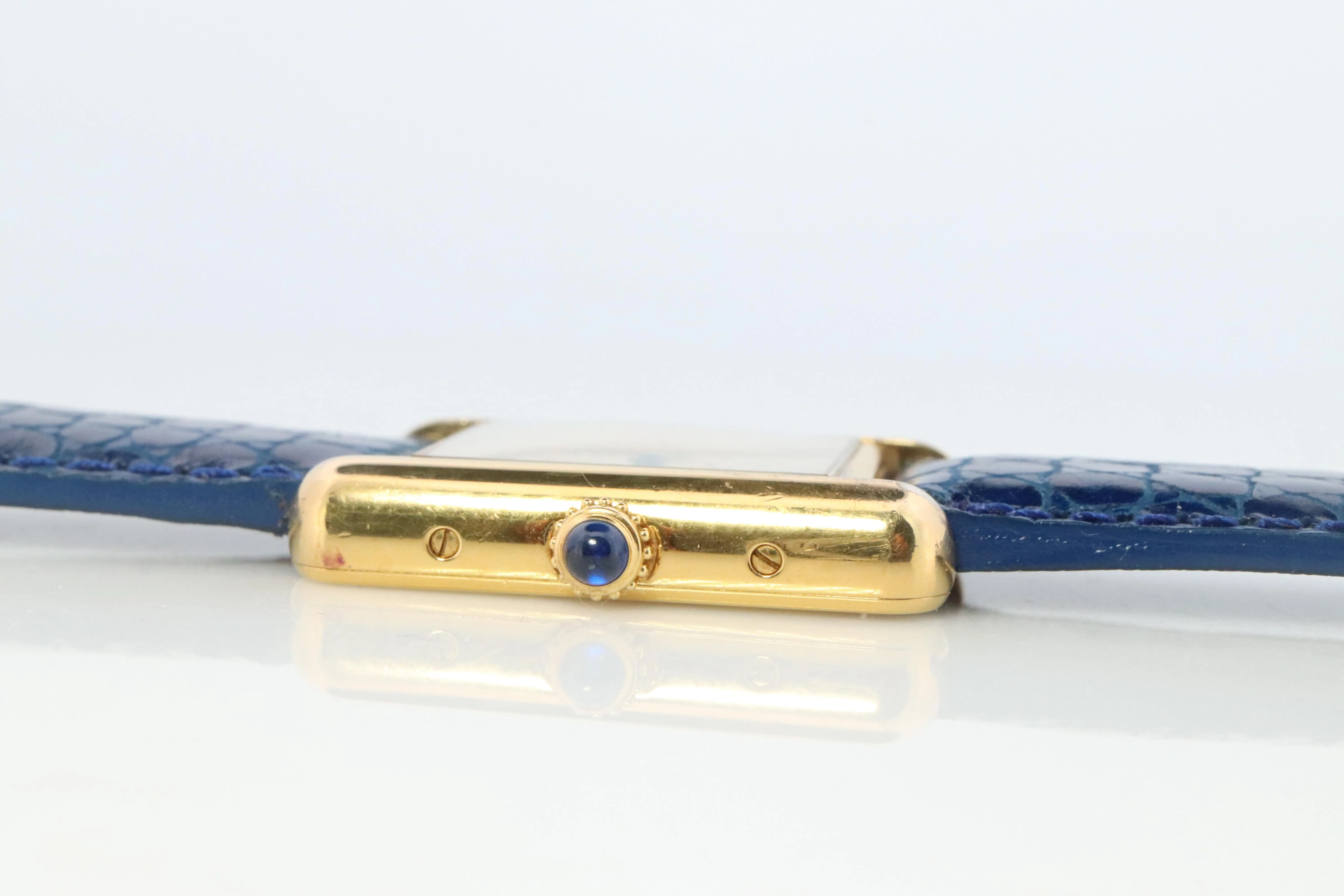 Must de Cartier Tank 2415 Watch. Vermeil ARGENT 925 Medium Tank