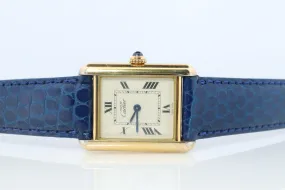 Must de Cartier Tank 2415 Watch. Vermeil ARGENT 925 Medium Tank