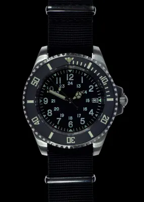 MWC 24 Jewel U.S Pattern 300m Automatic Military Divers Watch with Sapphire Crystal and Ceramic Bezel on a NATO Webbing Strap
