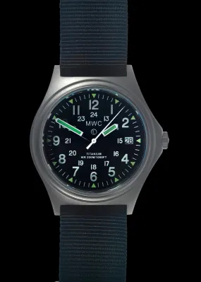 MWC Titanium General Service Watch, 300m Water Resistant, 10 Year Battery Life, Luminova, Sapphire Crystal and 12/24 Dial Format (Date Version)