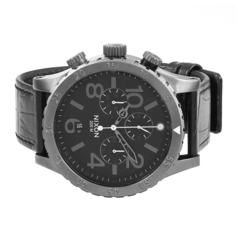 Nixon 48-20 Chrono Leather Black Gator Men's Watch Men's Watch A363-1886