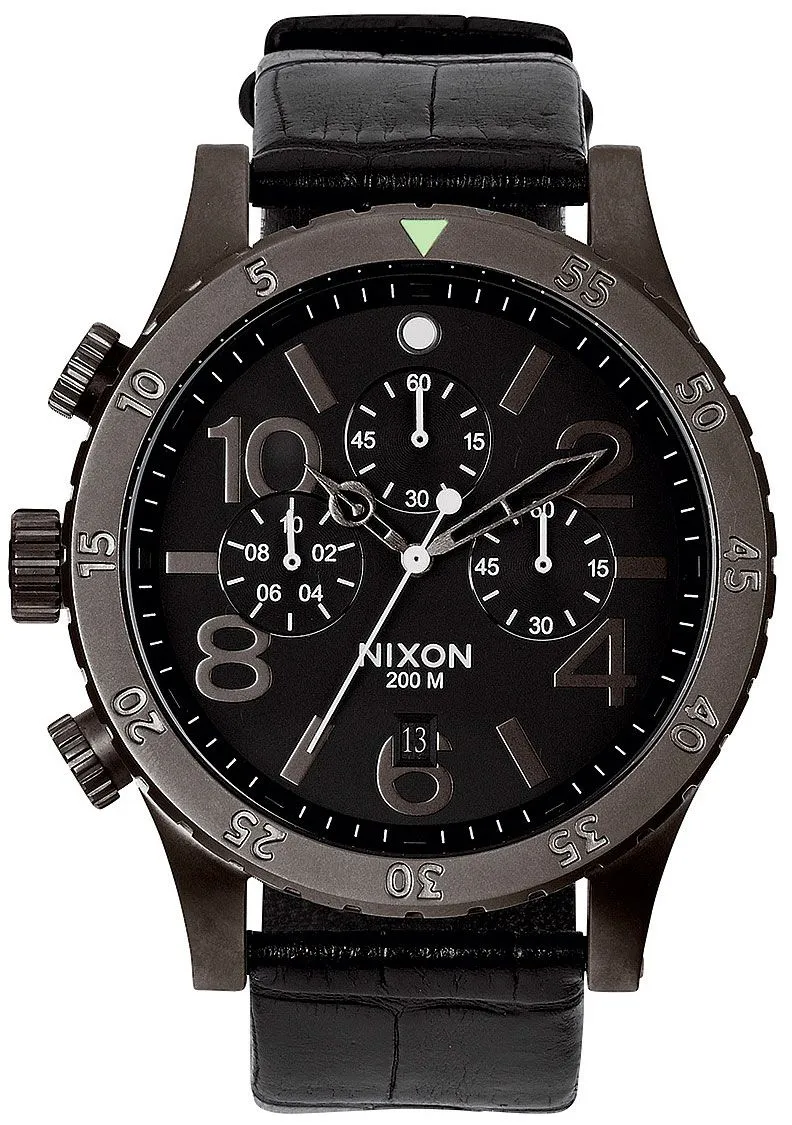 Nixon 48-20 Chrono Leather Black Gator Men's Watch Men's Watch A363-1886