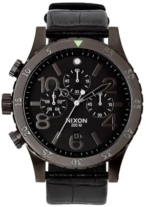 Nixon 48-20 Chrono Leather Black Gator Men's Watch Men's Watch A363-1886