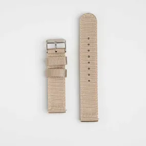 Nylon Quick Release Beige Watch Strap